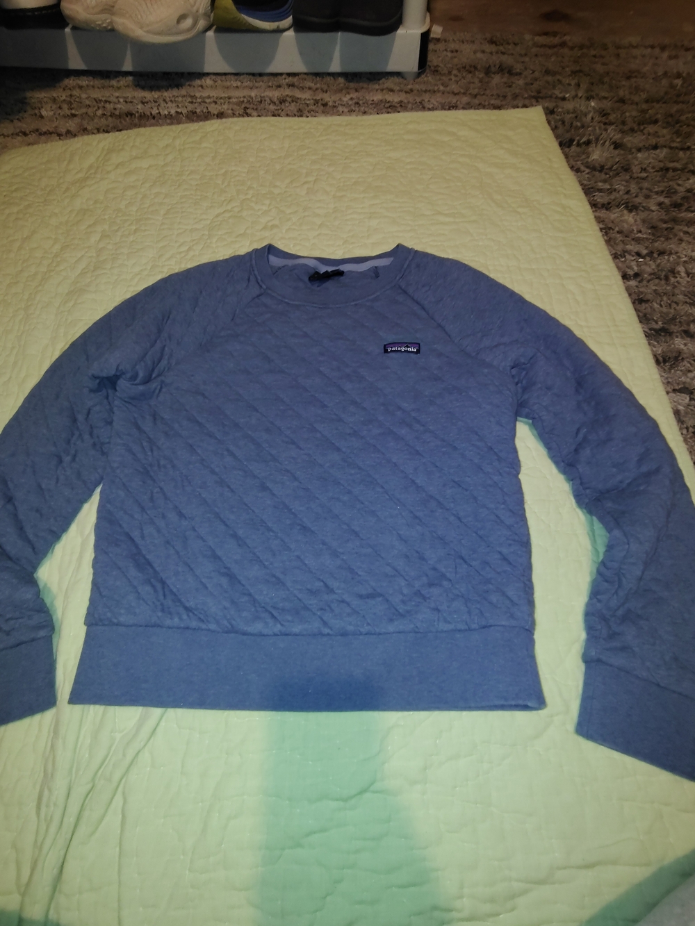 Patagonia Quilted Crewneck Sweatshirt in Heather Blue